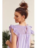 Bluza larga legata la spate, mov 21100 - Magazin online - Boutique